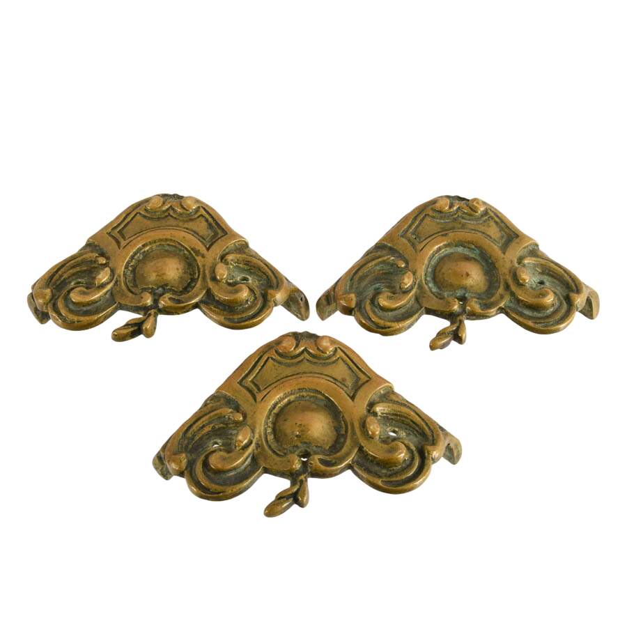 Set of Three Vintage French-Style Brass Corner Brackets-3