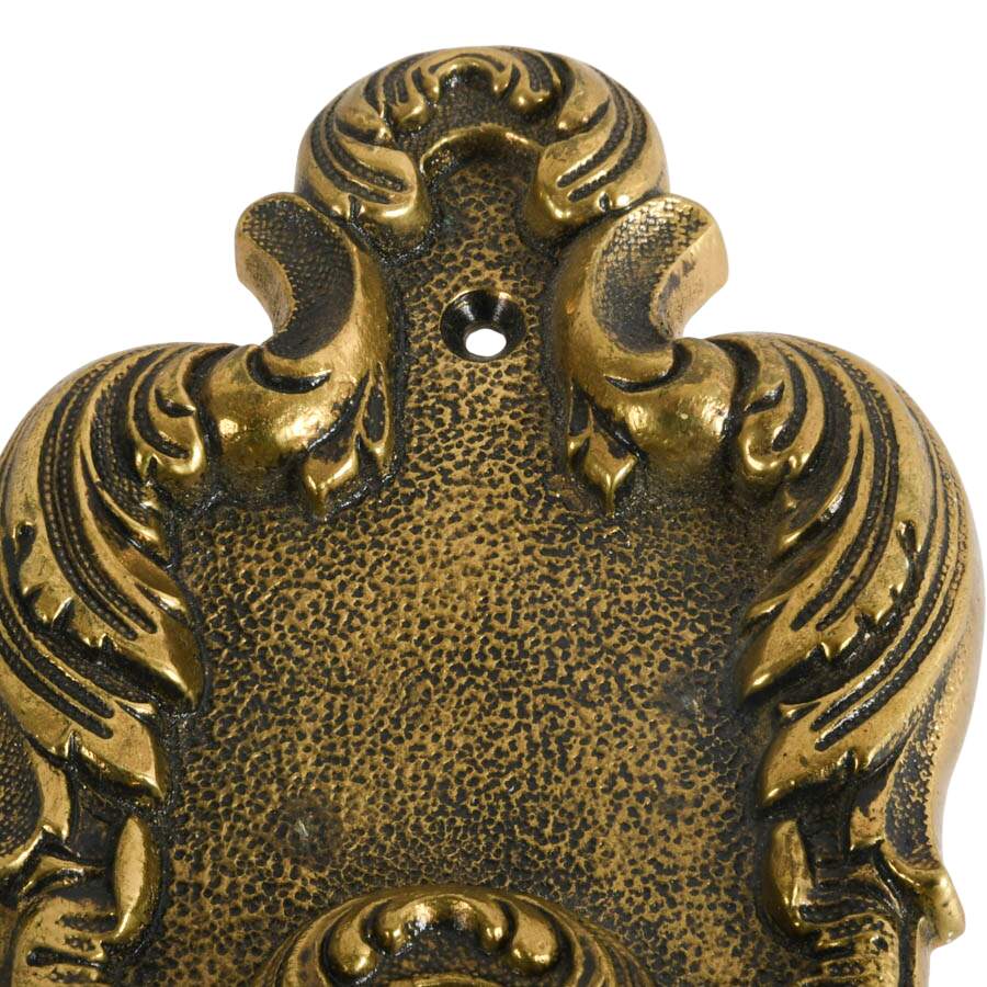 Vintage Ornate Spanish Bronze Door Handle with Plate-5