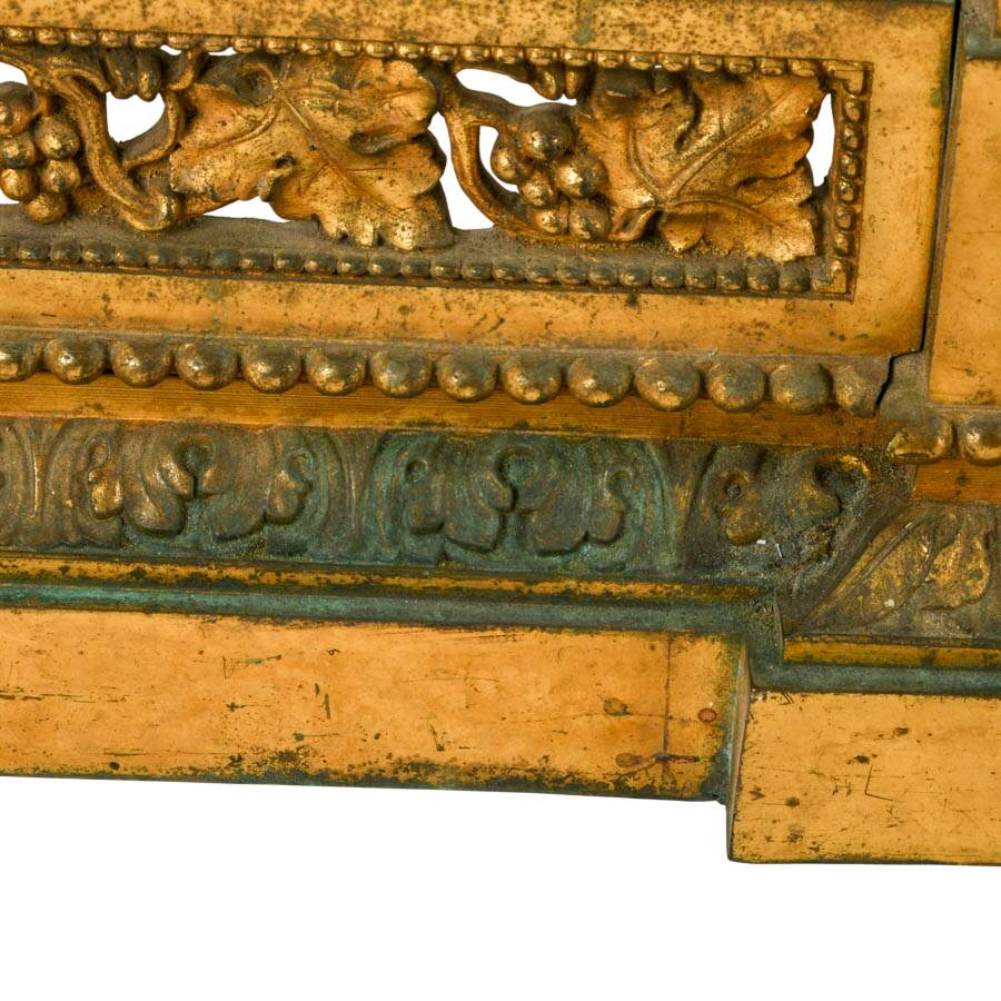 Antique French Gilded Brass Bar de Cheminée Fireplace Fender-9