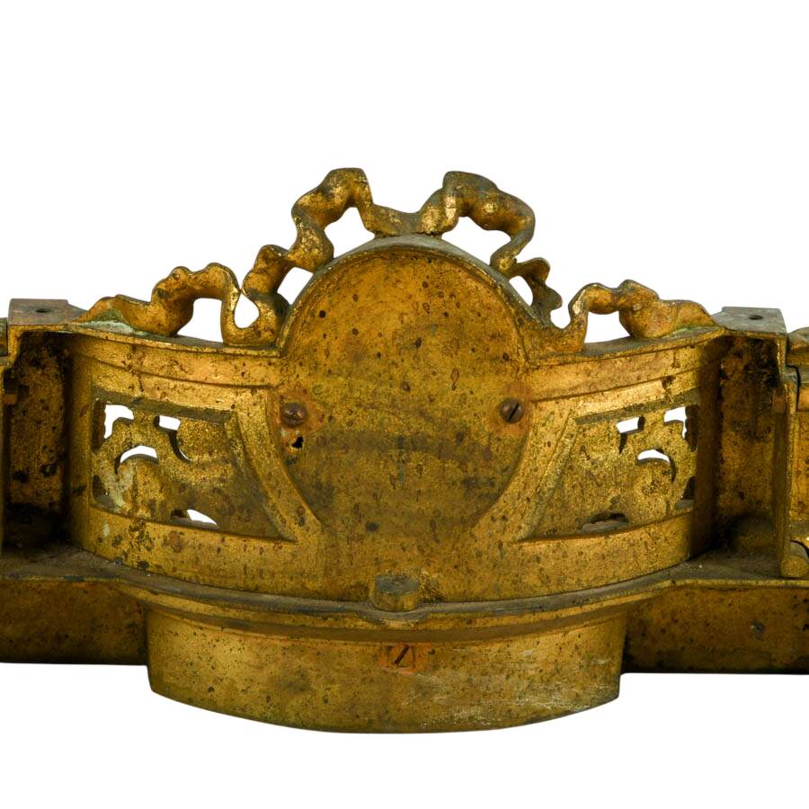 Antique French Gilded Brass Bar de Cheminée Fireplace Fender-8