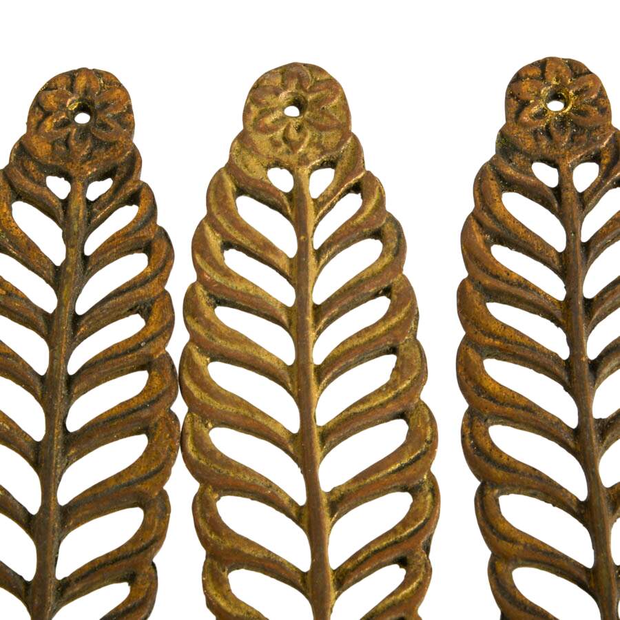 Eleven-Piece Scroll and Botanical Motif Brass Architectural Ornaments-7