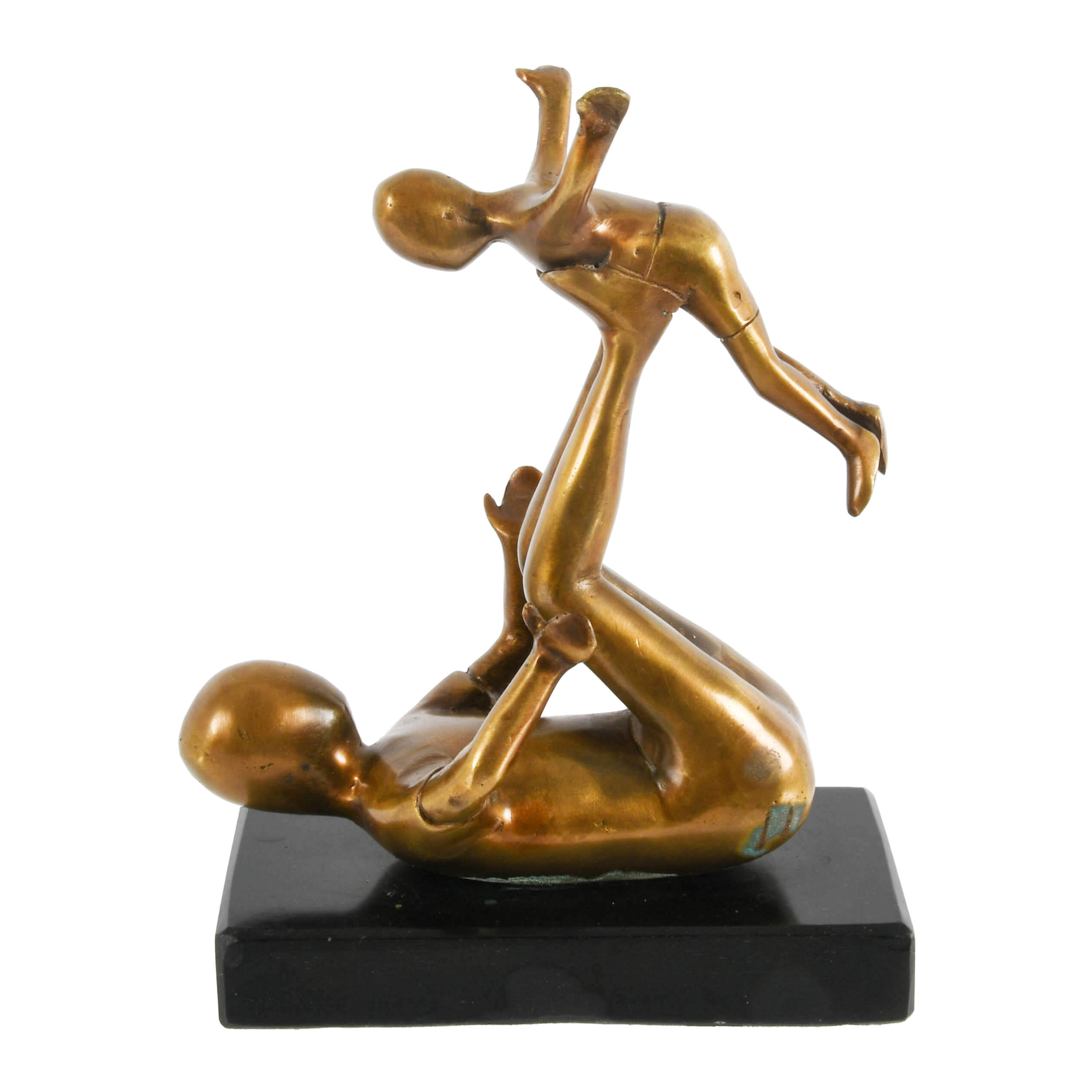 Modern Bronze Parent Workout Plan Statuette-5
