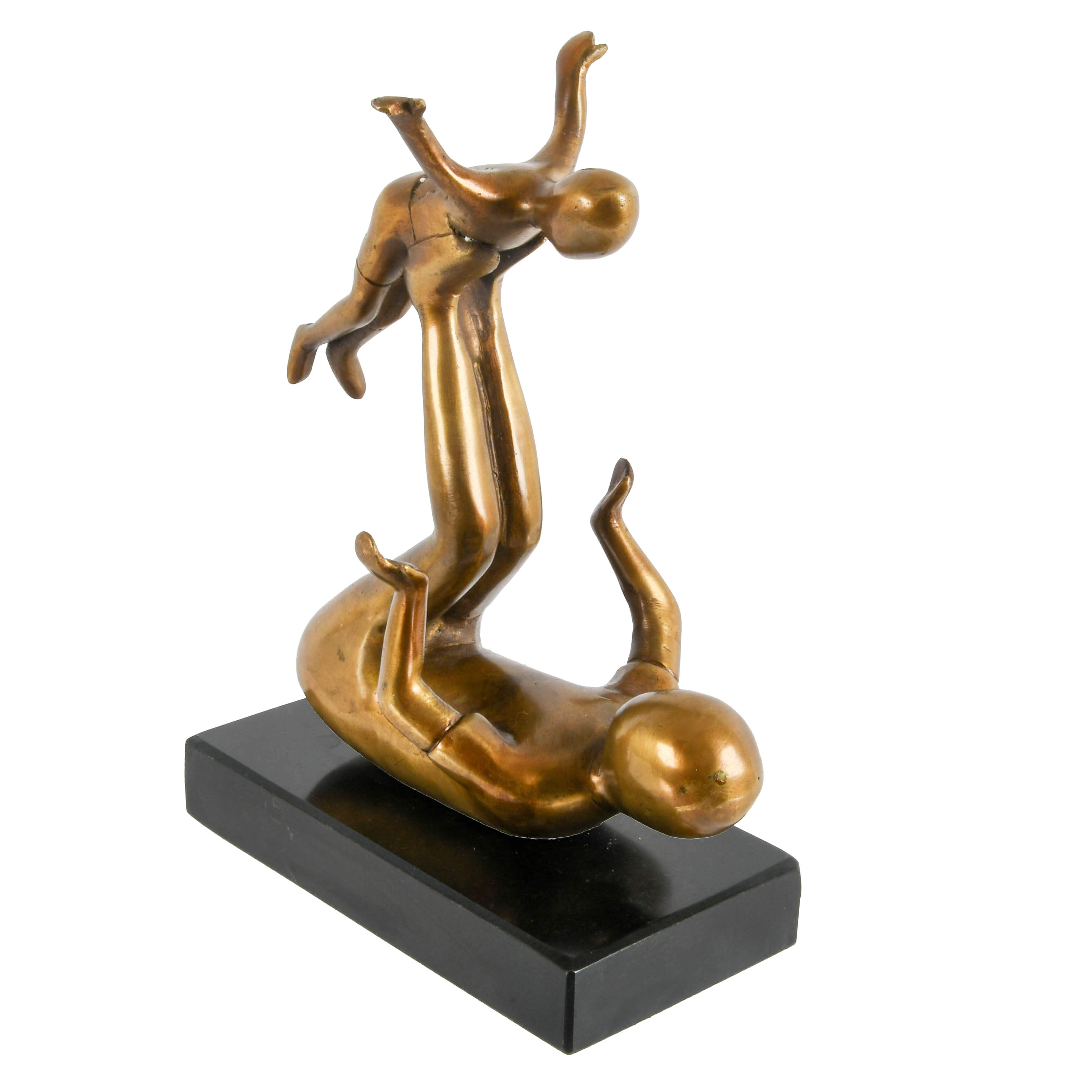Modern Bronze Parent Workout Plan Statuette-2