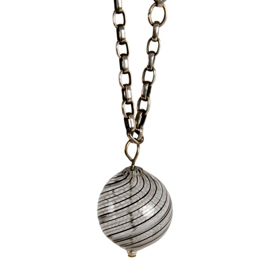 Sterling Murano Blown Glass Charm Bracelet-2