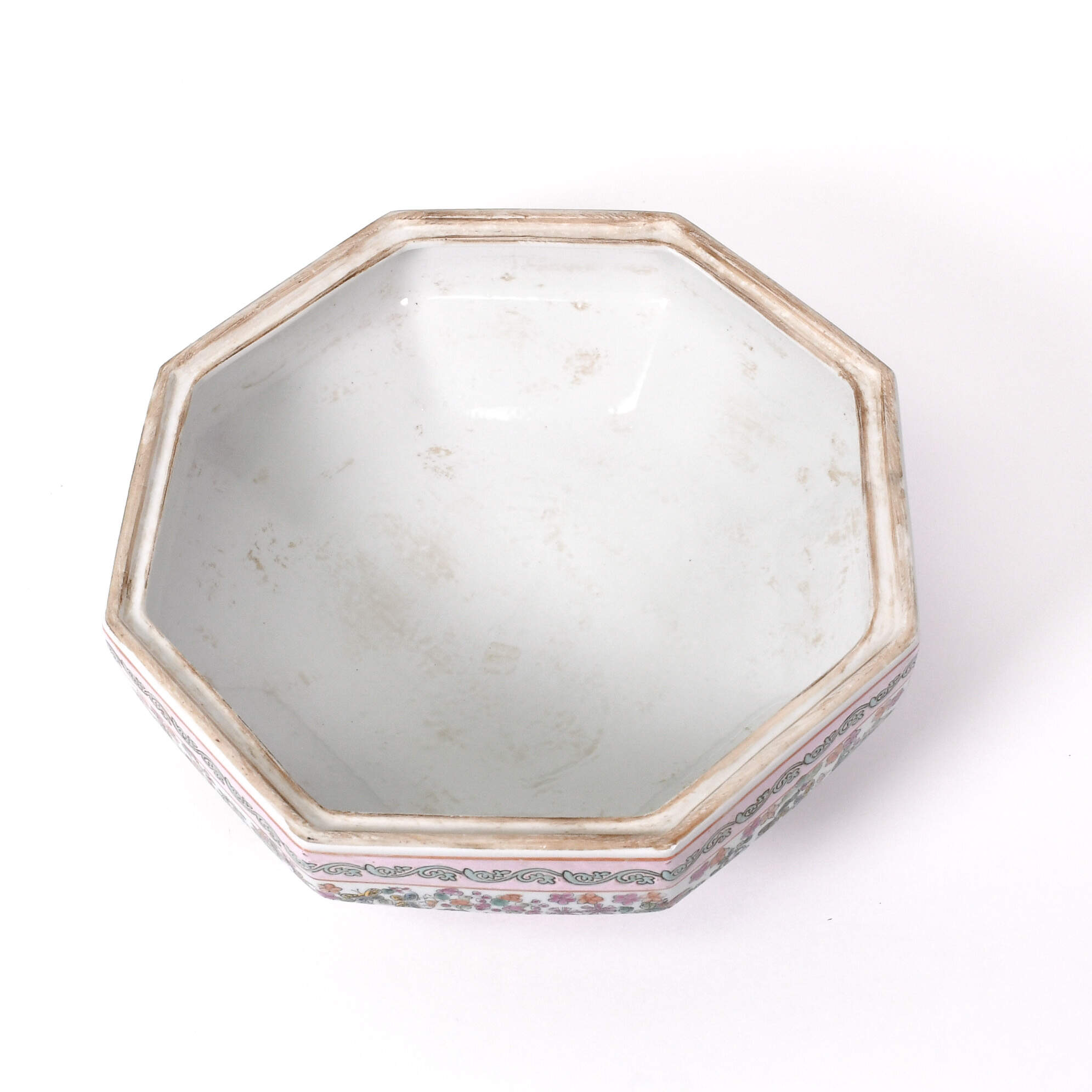 Chinese Rose Medallion Porcelain Octagonal Box-9