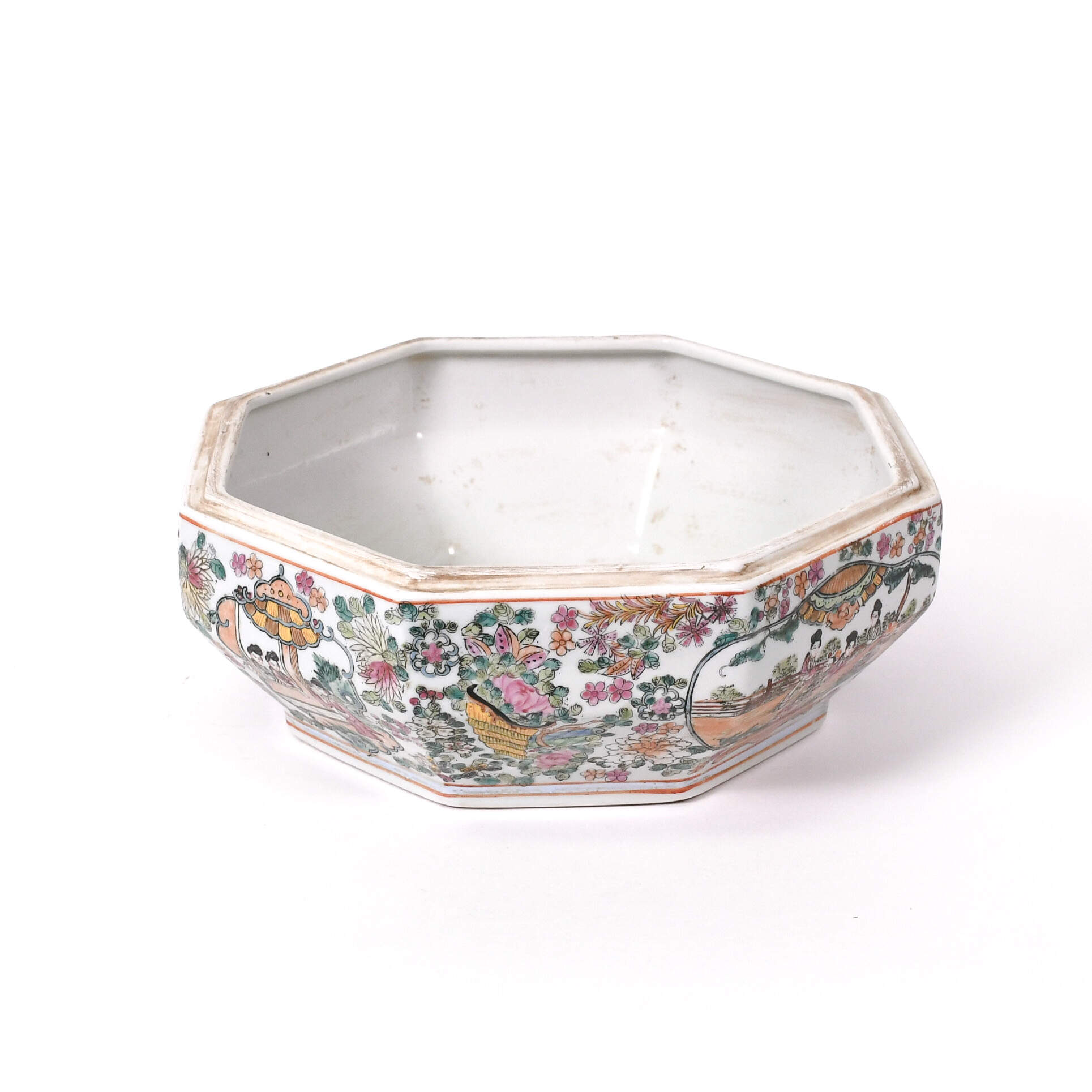 Chinese Rose Medallion Porcelain Octagonal Box-6