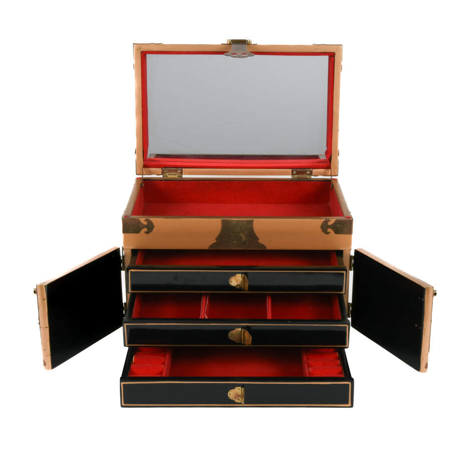 Chinese Gold Lacquer Jewelry Box-8