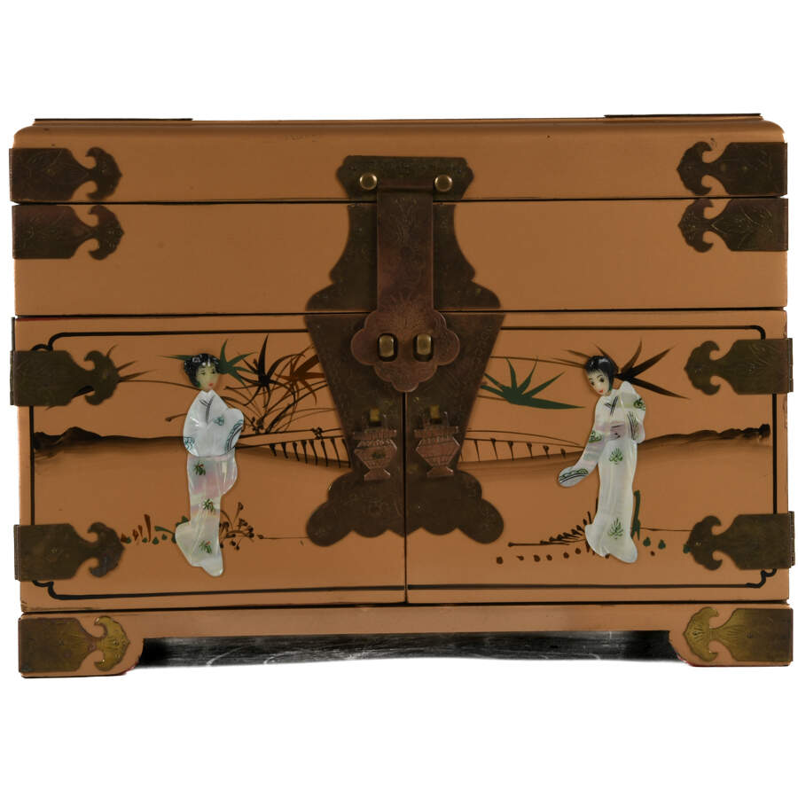 Chinese Gold Lacquer Jewelry Box-4