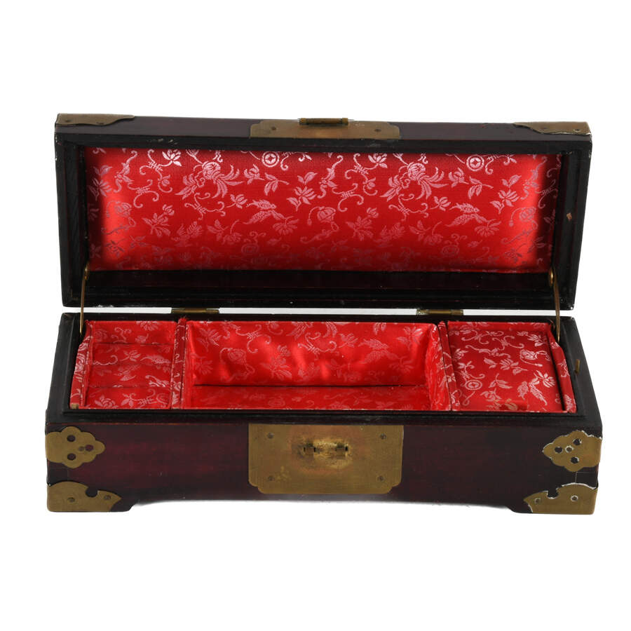 Jade Inlay Music Box with Silk Interior Lining-7