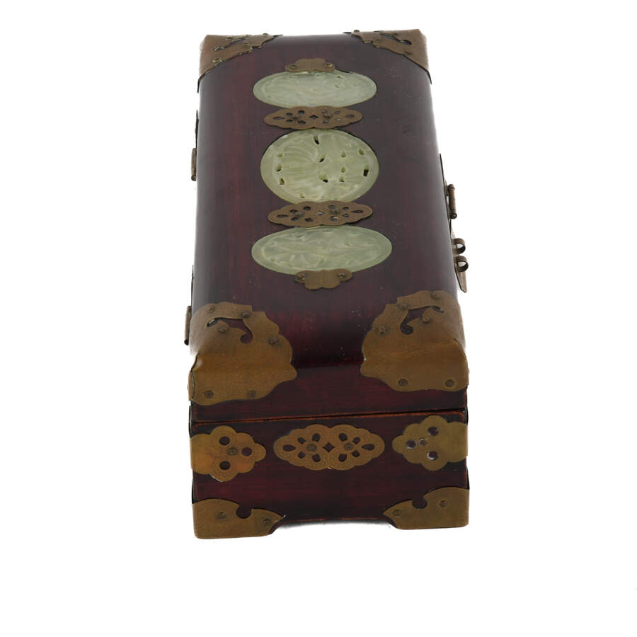 Jade Inlay Music Box with Silk Interior Lining-6