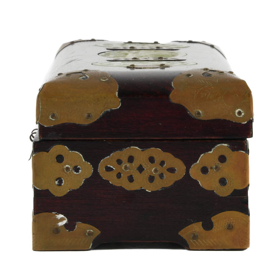 Jade Inlay Music Box with Silk Interior Lining-3