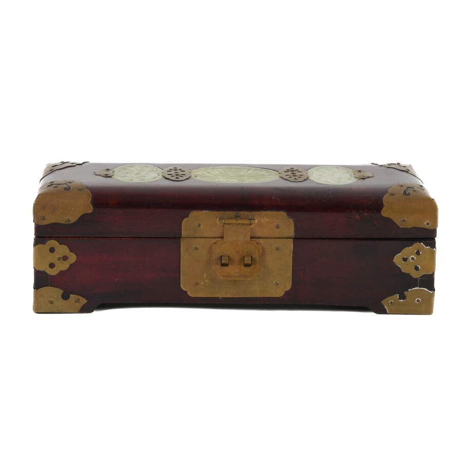 Jade Inlay Music Box with Silk Interior Lining-1