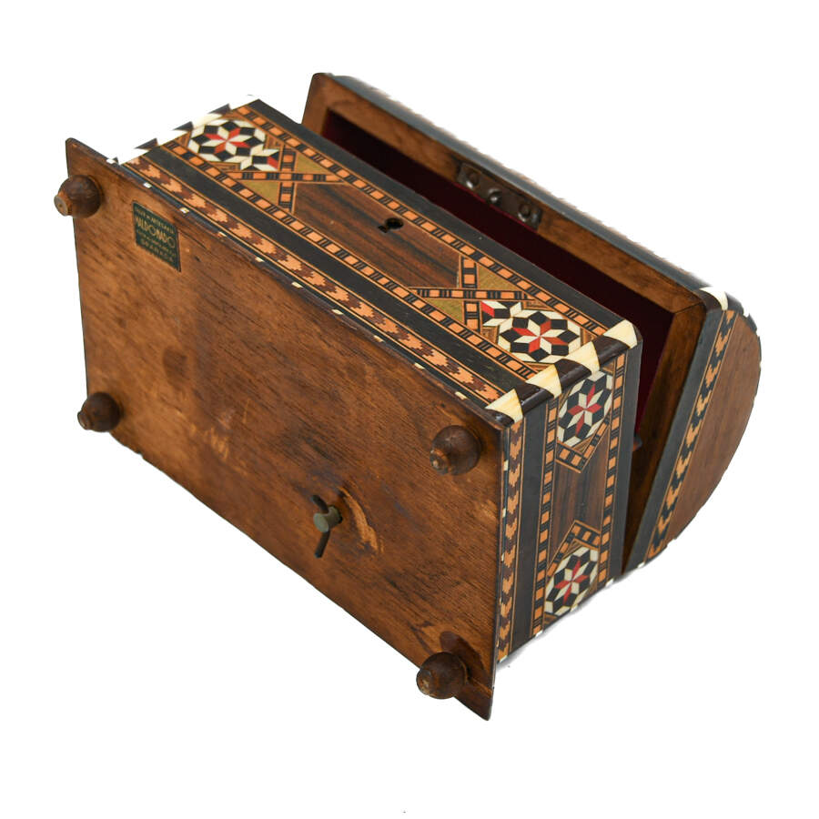 Spanish Dome Top Marquetry Inlaid Jewelry Chest-7