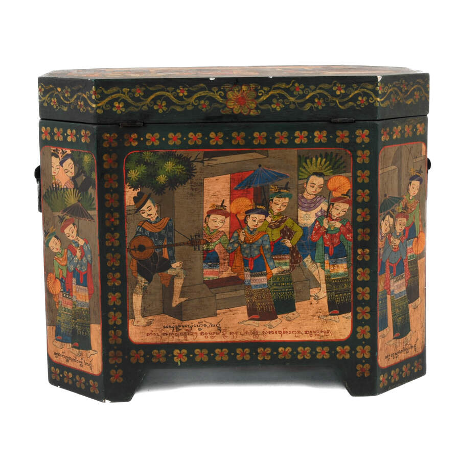 Burmese Decorated Wedding Chest-5
