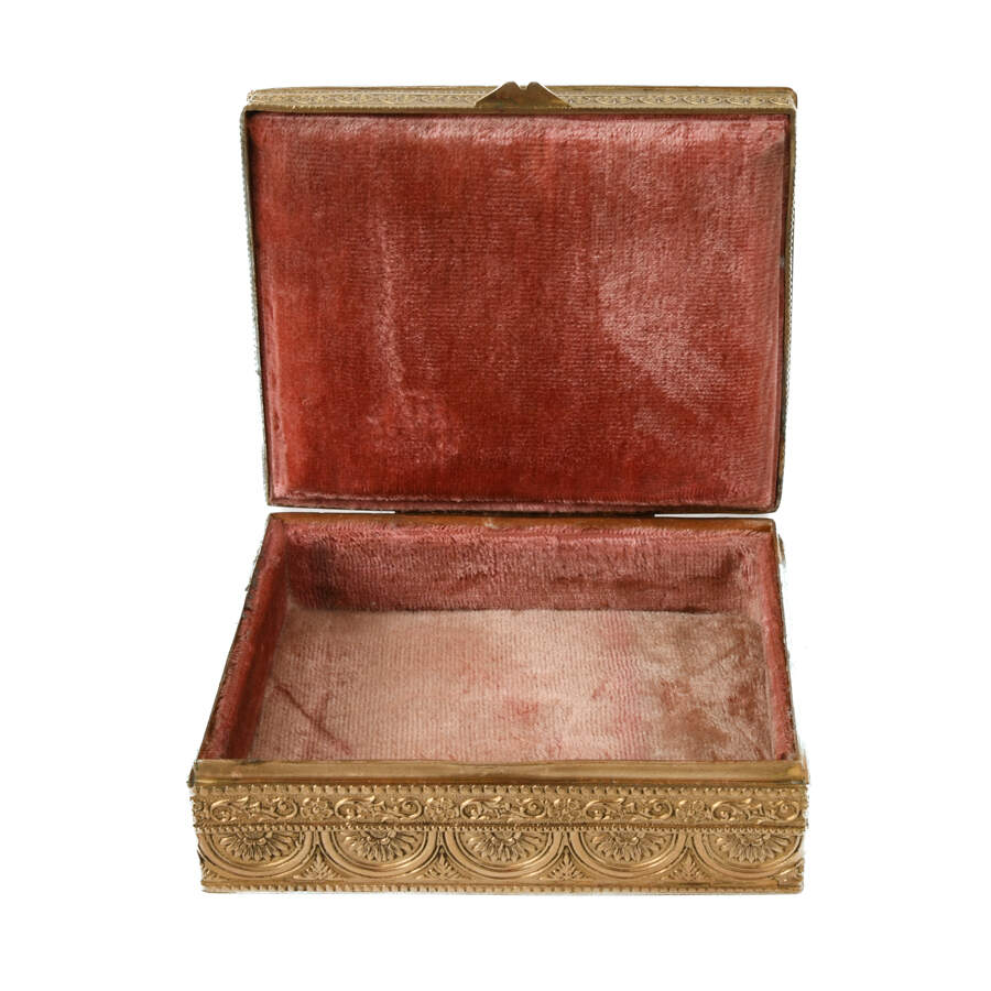 Antique Enameled and Painted Portrait Scene Box-3
