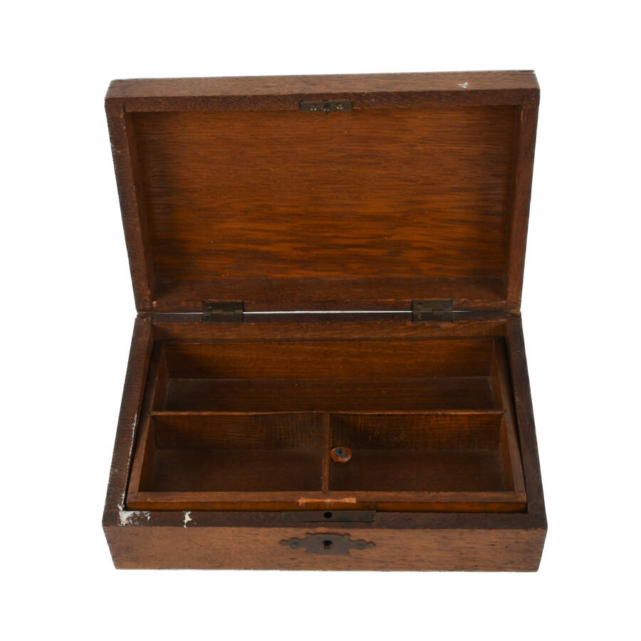 Antique Art Nouveau Quartersawn Oak Trinket Box-5