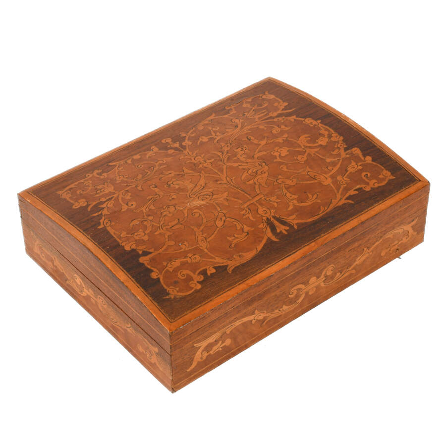 Antique Italian Marquetry Inlaid Music Jewelry Box-3
