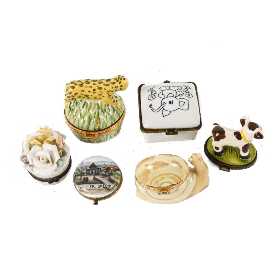 Grouping of Five Whimsical Trinket Boxes-3