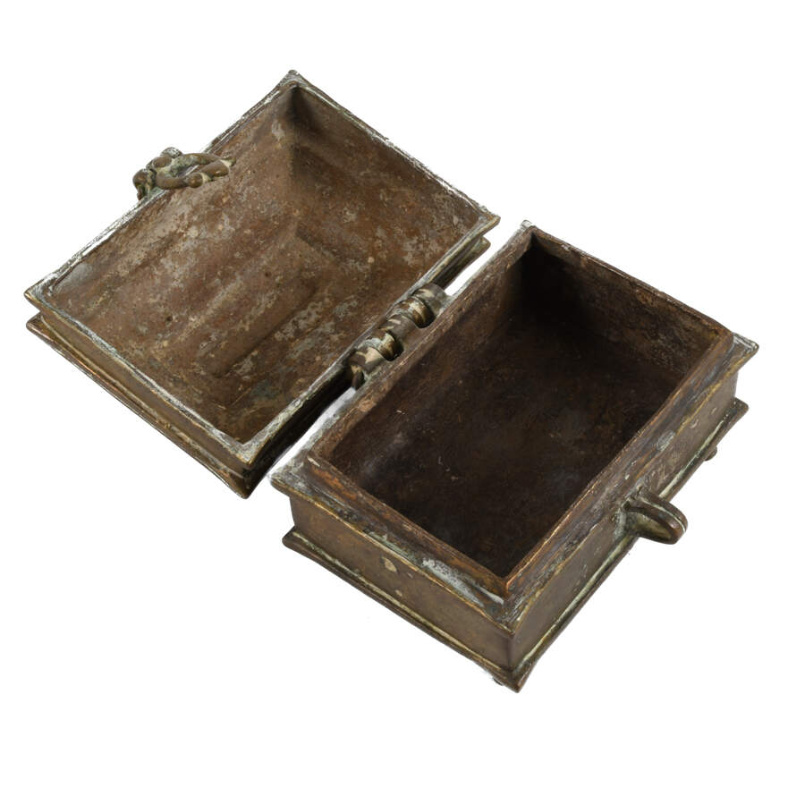 Antique Bronze Footed Jewelry Casket-6