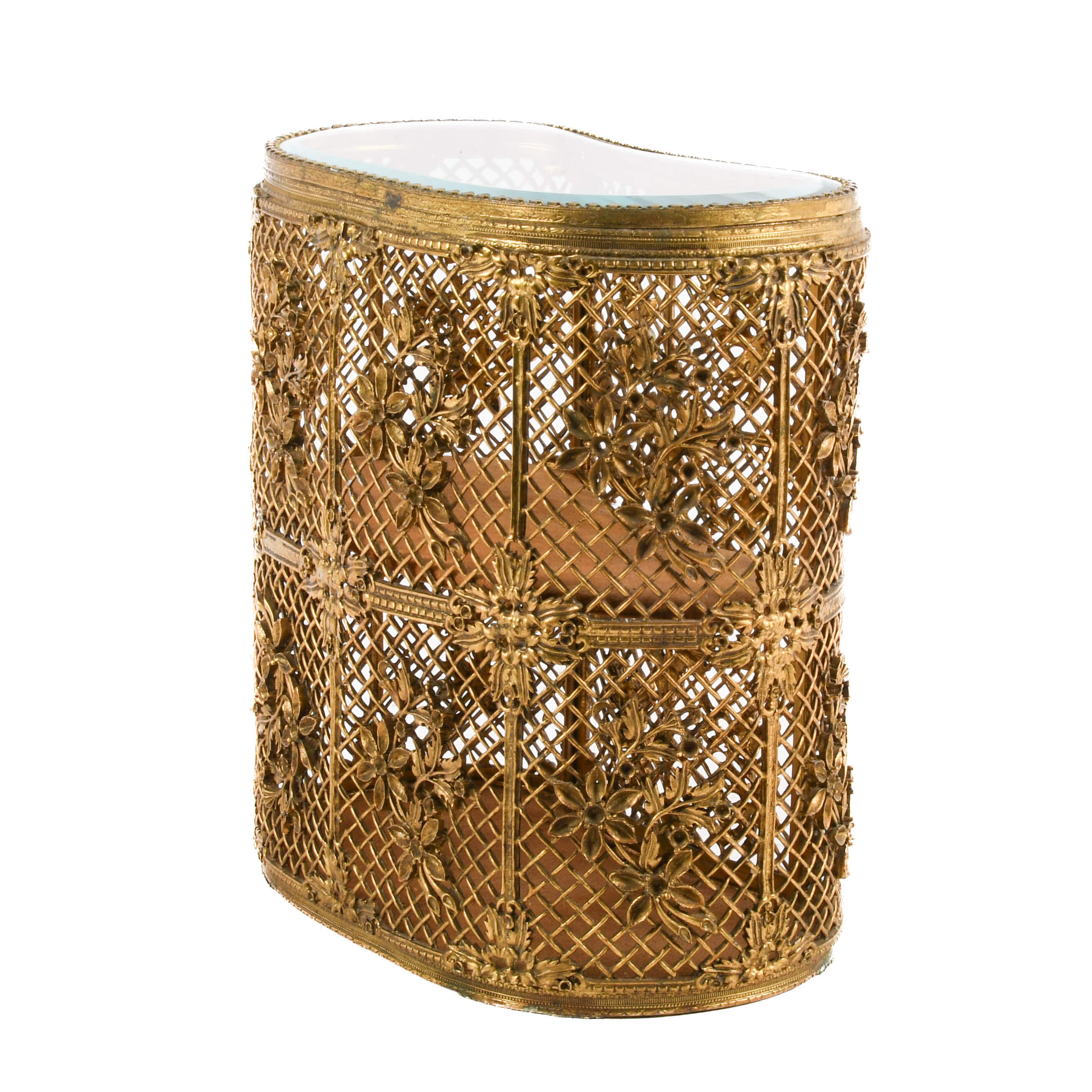 Hollywood Regency Gilt Brass Two-Tier Jewelry Vitrine-4
