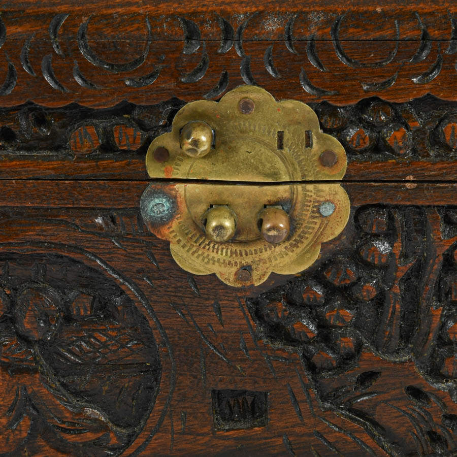 Chinese Carved Wood Camphor Storage Box-3