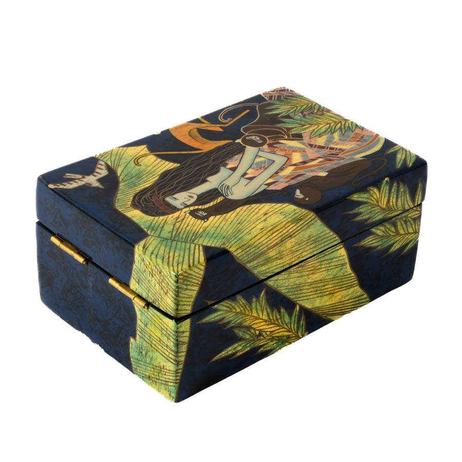 Decorated Lacquerware Lift-Top Box-6
