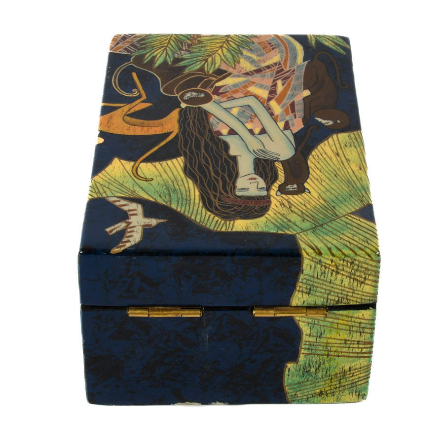 Decorated Lacquerware Lift-Top Box-5