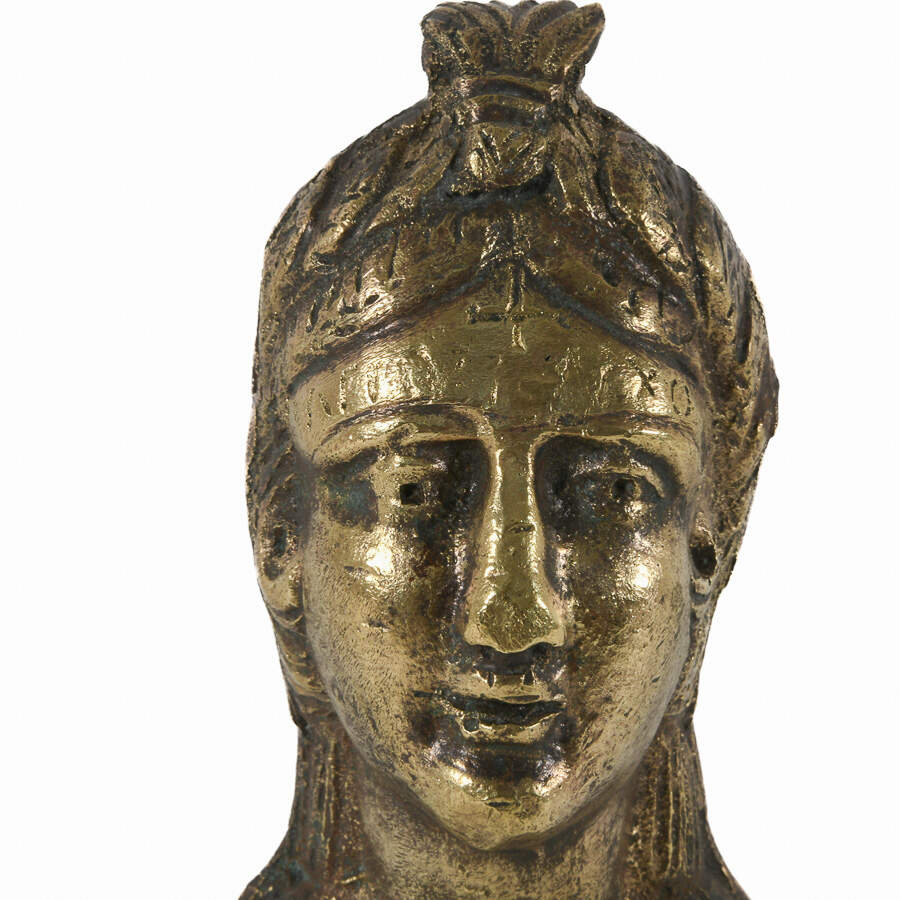 Brass Sculpture Woman's Head-5