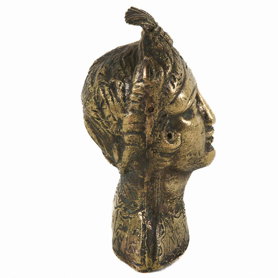 Brass Sculpture Woman's Head-2
