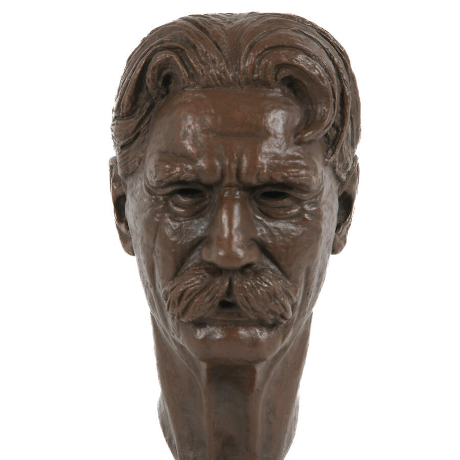 Albert Schweitzer Mini Bust on Wood Base After Leo Cherne-6