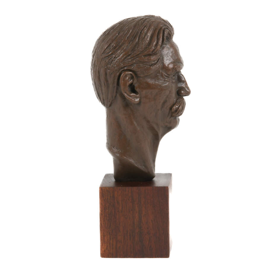 Albert Schweitzer Mini Bust on Wood Base After Leo Cherne-4