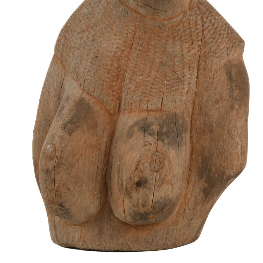 Antique Carved African Female Bust-11