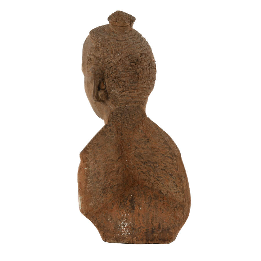 Antique Carved African Female Bust-9