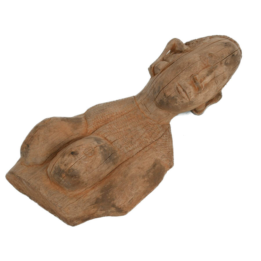 Antique Carved African Female Bust-2