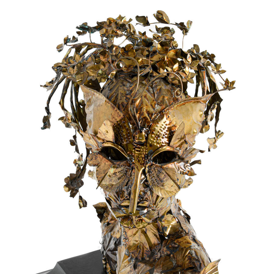 Brutalist Brass Sculpture by Lee Menichetti-3