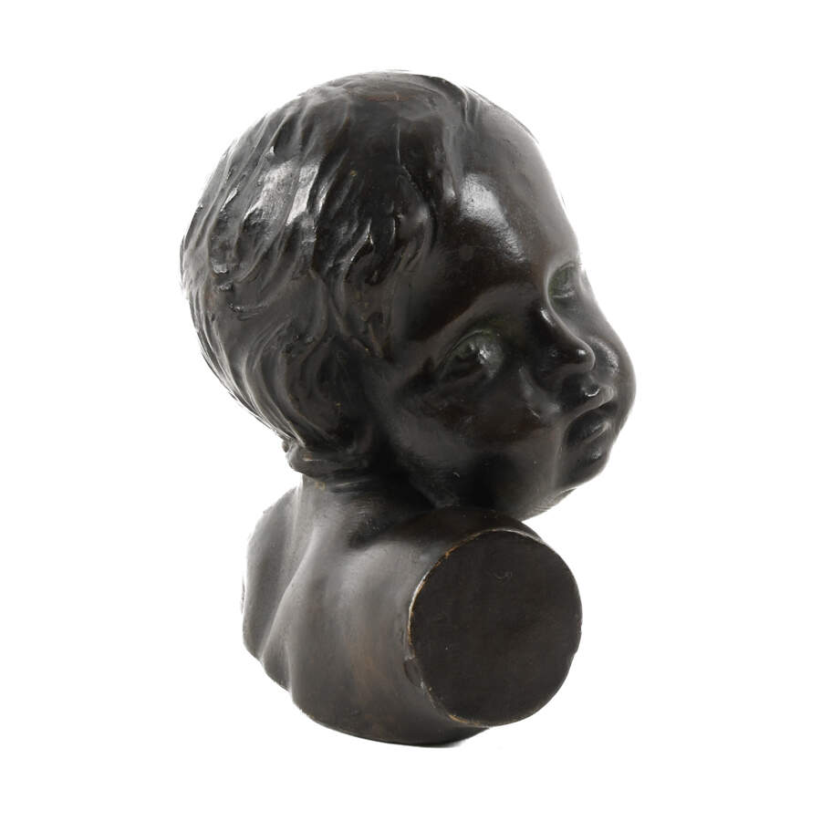 Signed Dini E. Cellai Terracotta Bust of a Child-4
