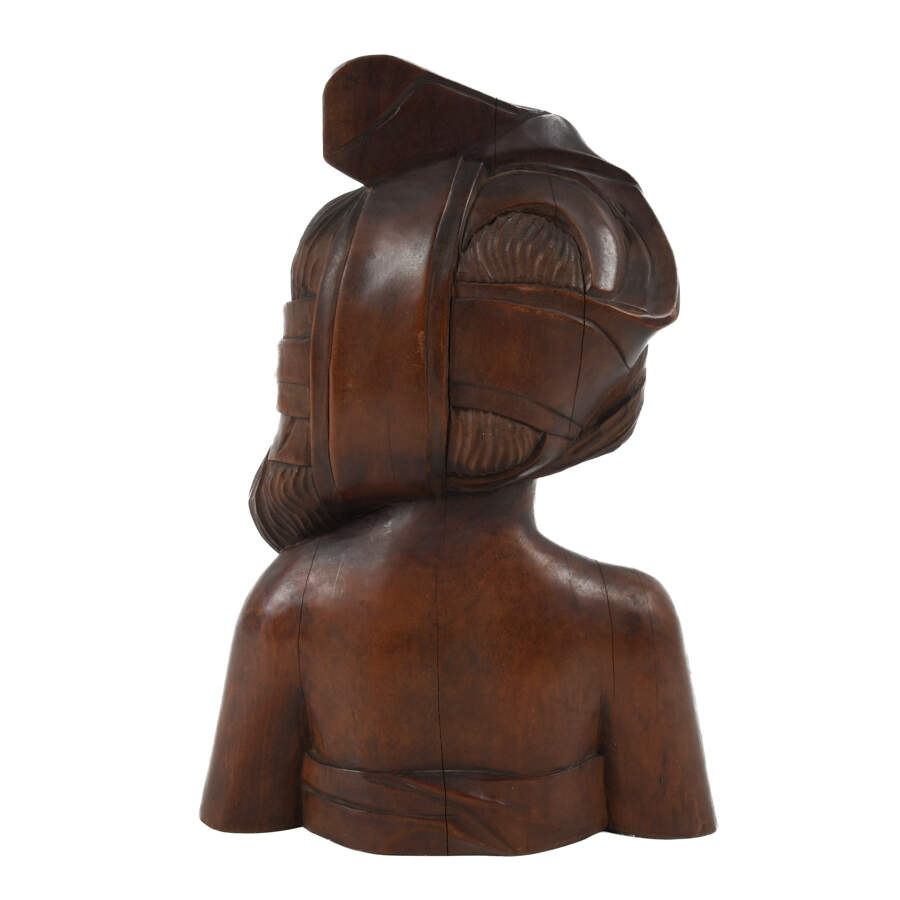Carved Wood Balinese Bust-5