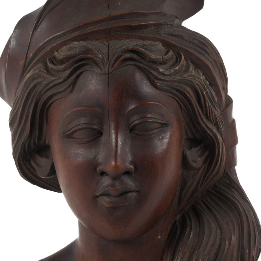 Carved Wood Balinese Bust-3