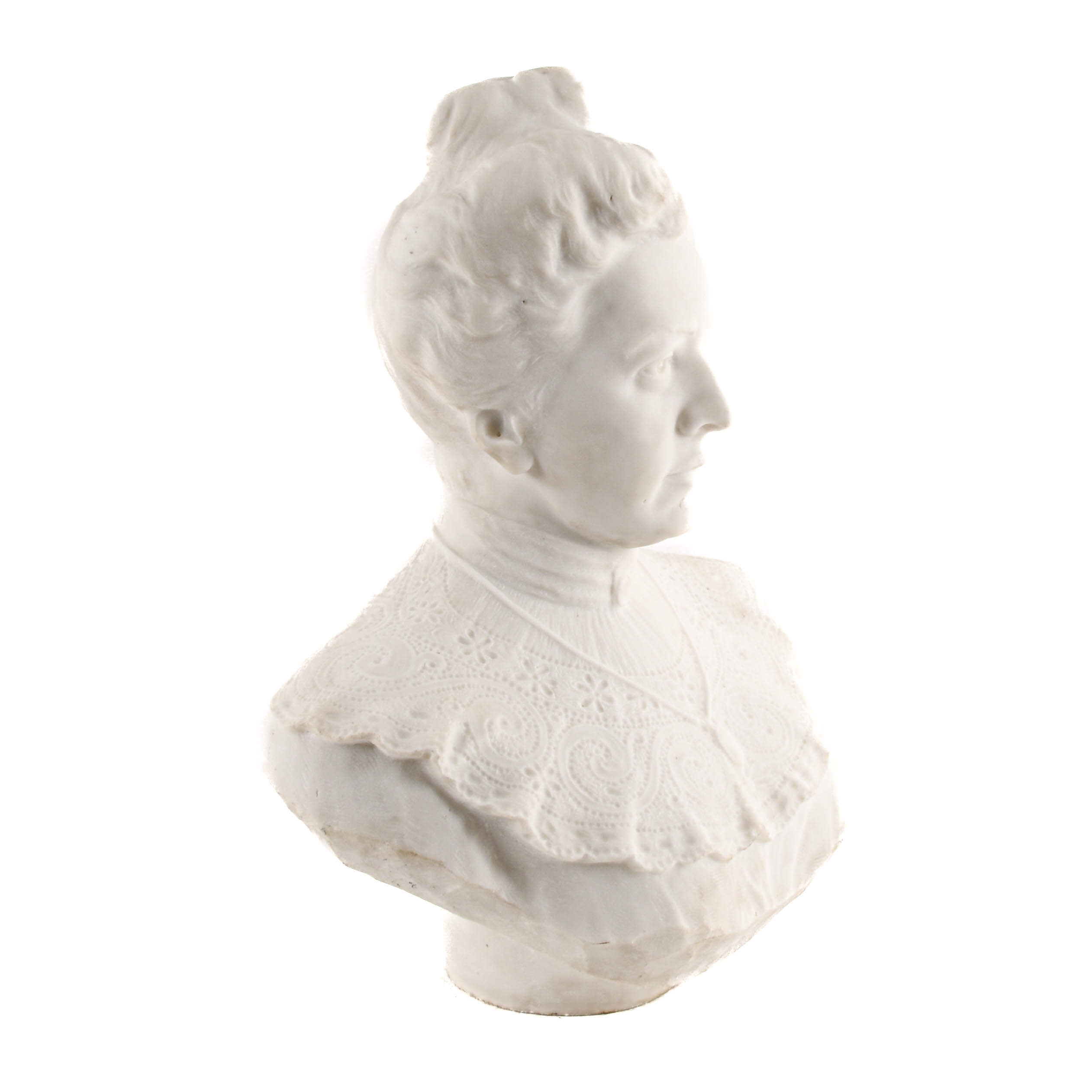 Signed Victorian Marble Bust of a Lady-7