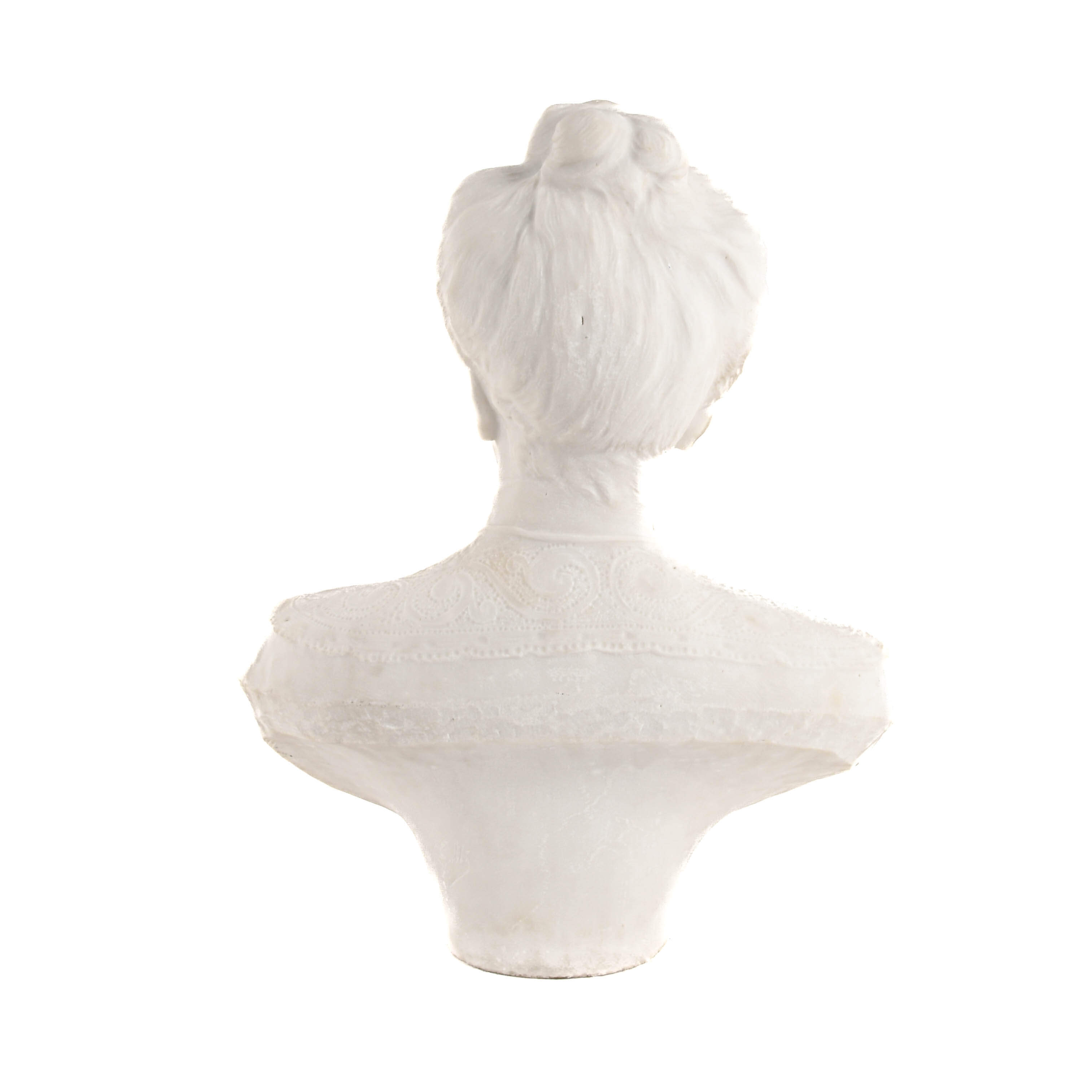 Signed Victorian Marble Bust of a Lady-6
