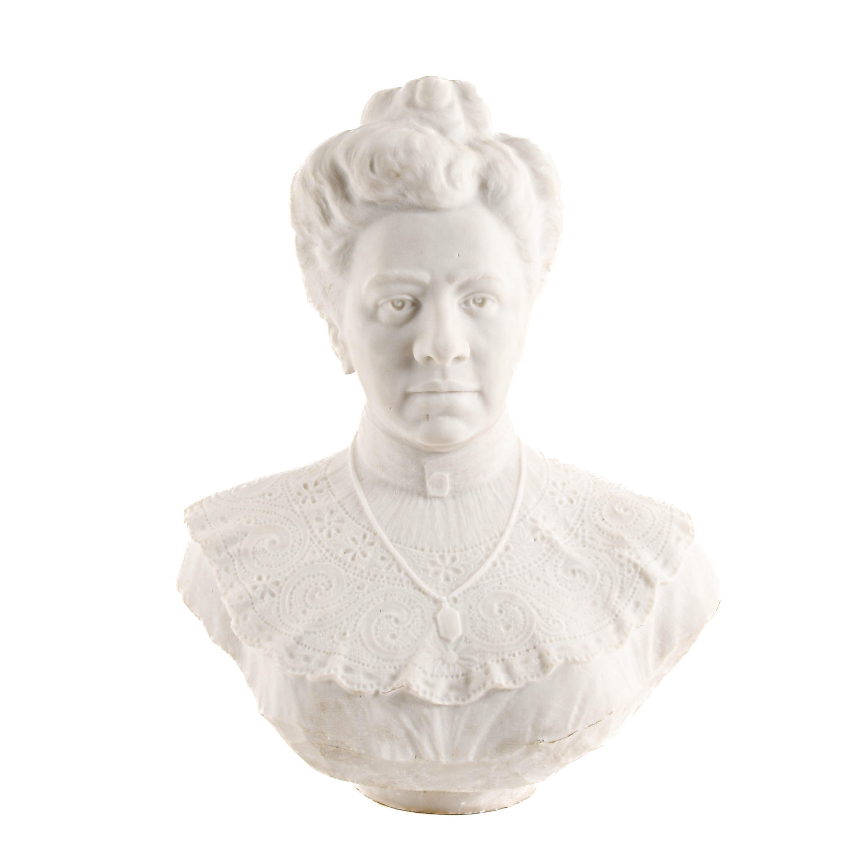 Signed Victorian Marble Bust of a Lady-1