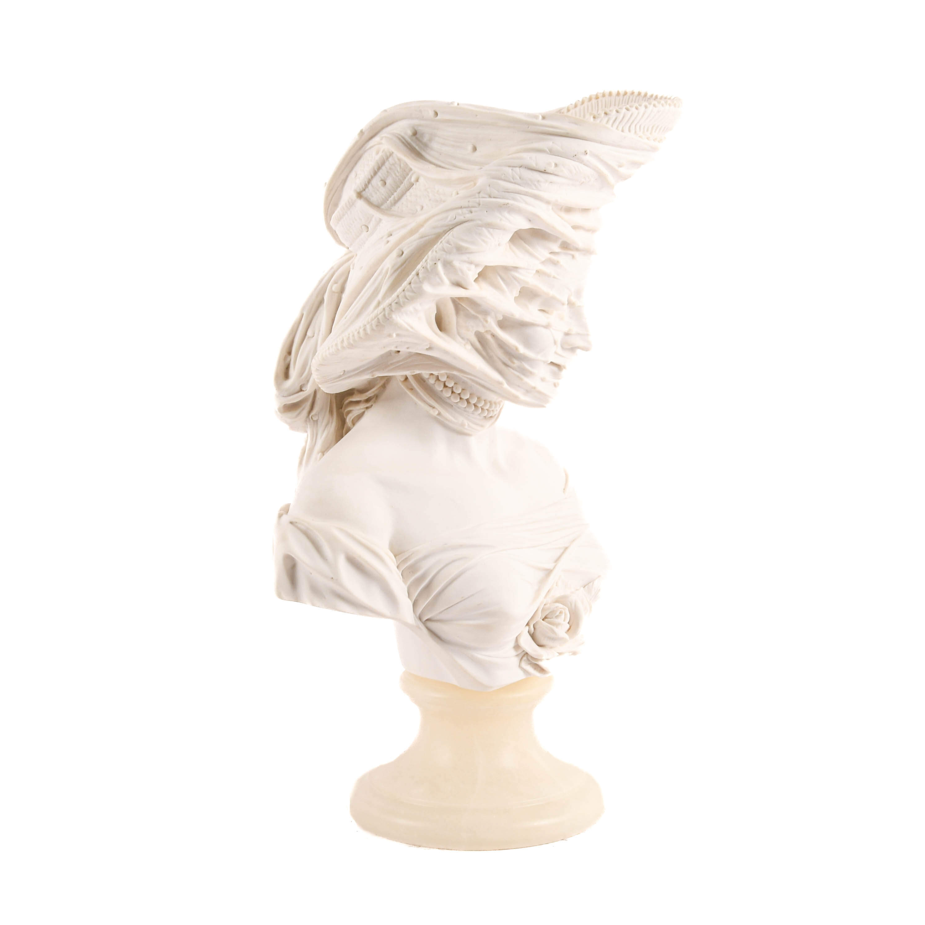 Signed A. Giannelli 2004 "Lady in Veil" Mixed Media Bust-5