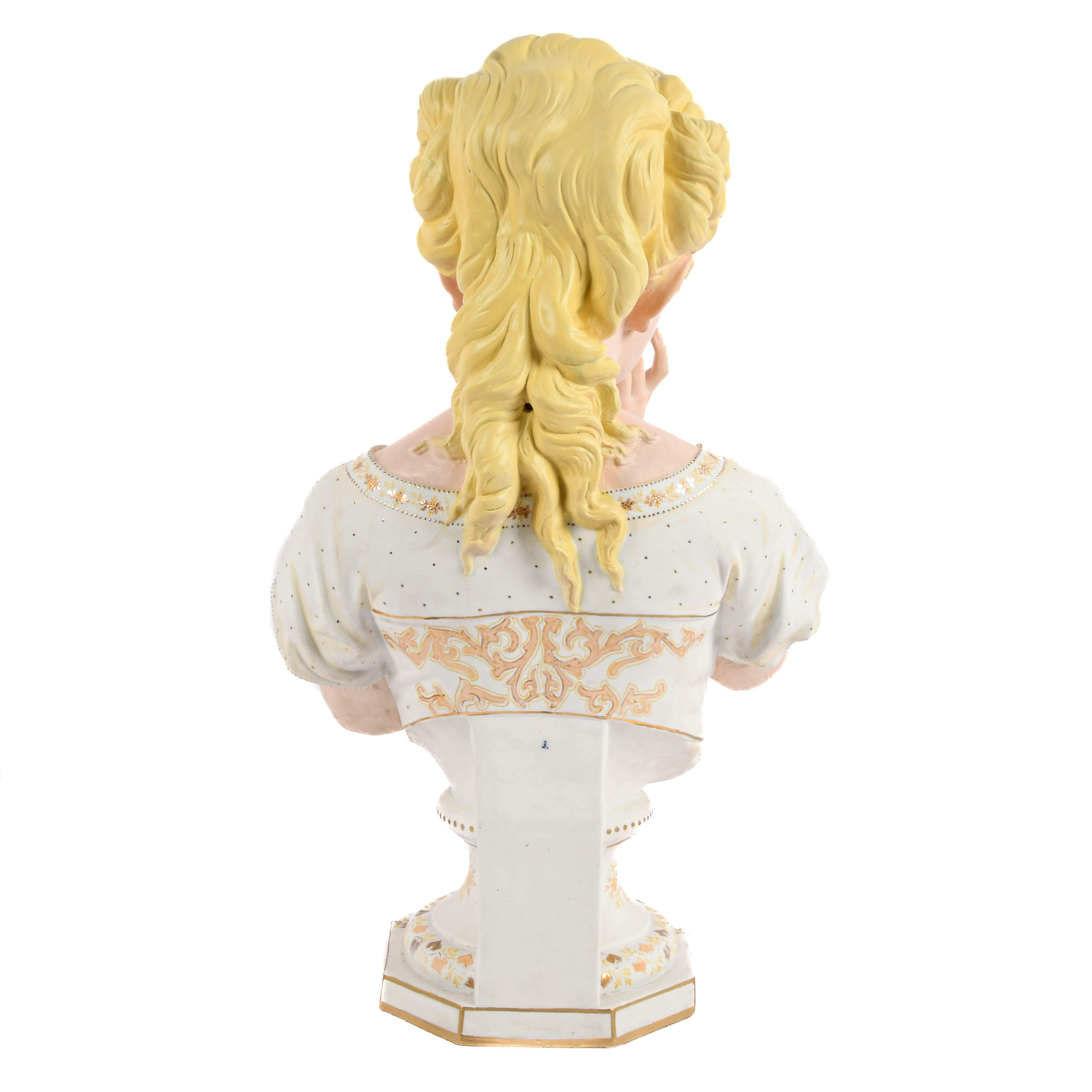 Antique Bisque Whispers to a Bird Bust-5