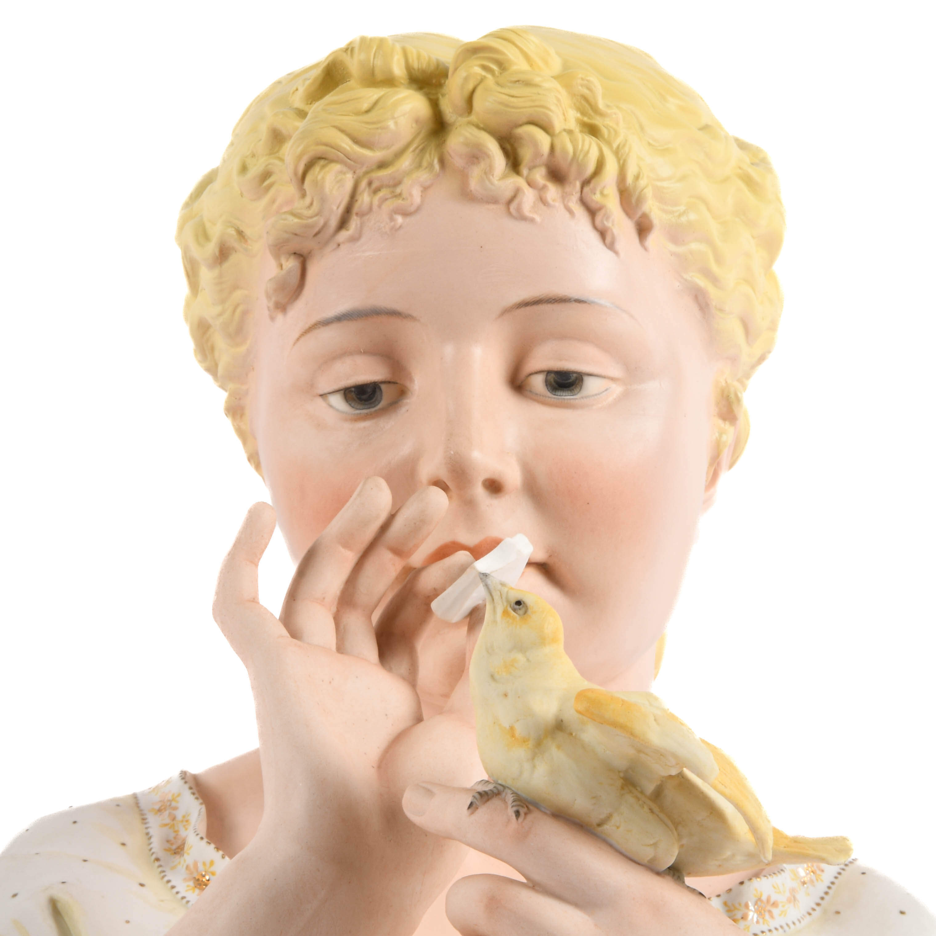 Antique Bisque Whispers to a Bird Bust-2