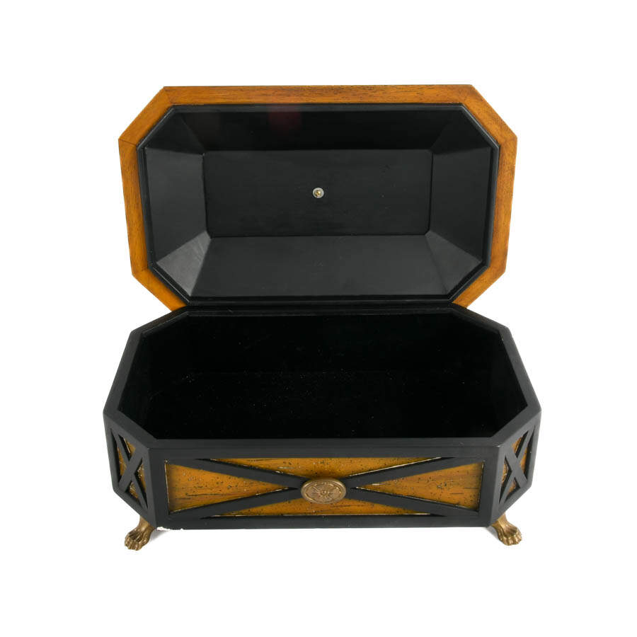 Hand-Carved Wooden Document Box-1