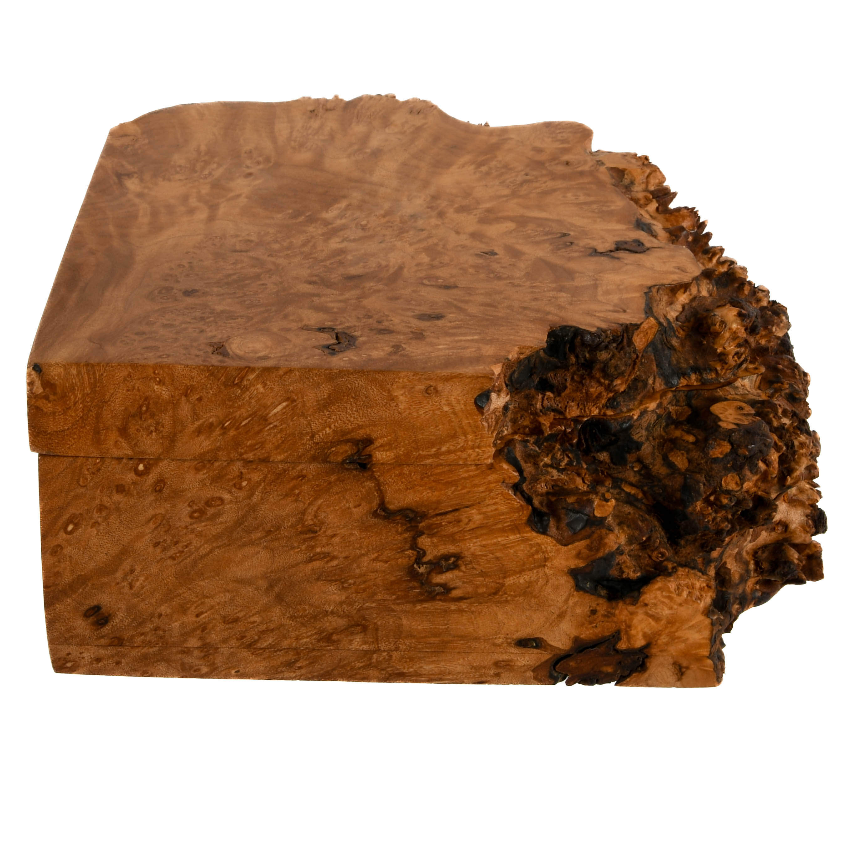 Signed Michael Elkan Hand-Carved Maple Burlwood Box-5