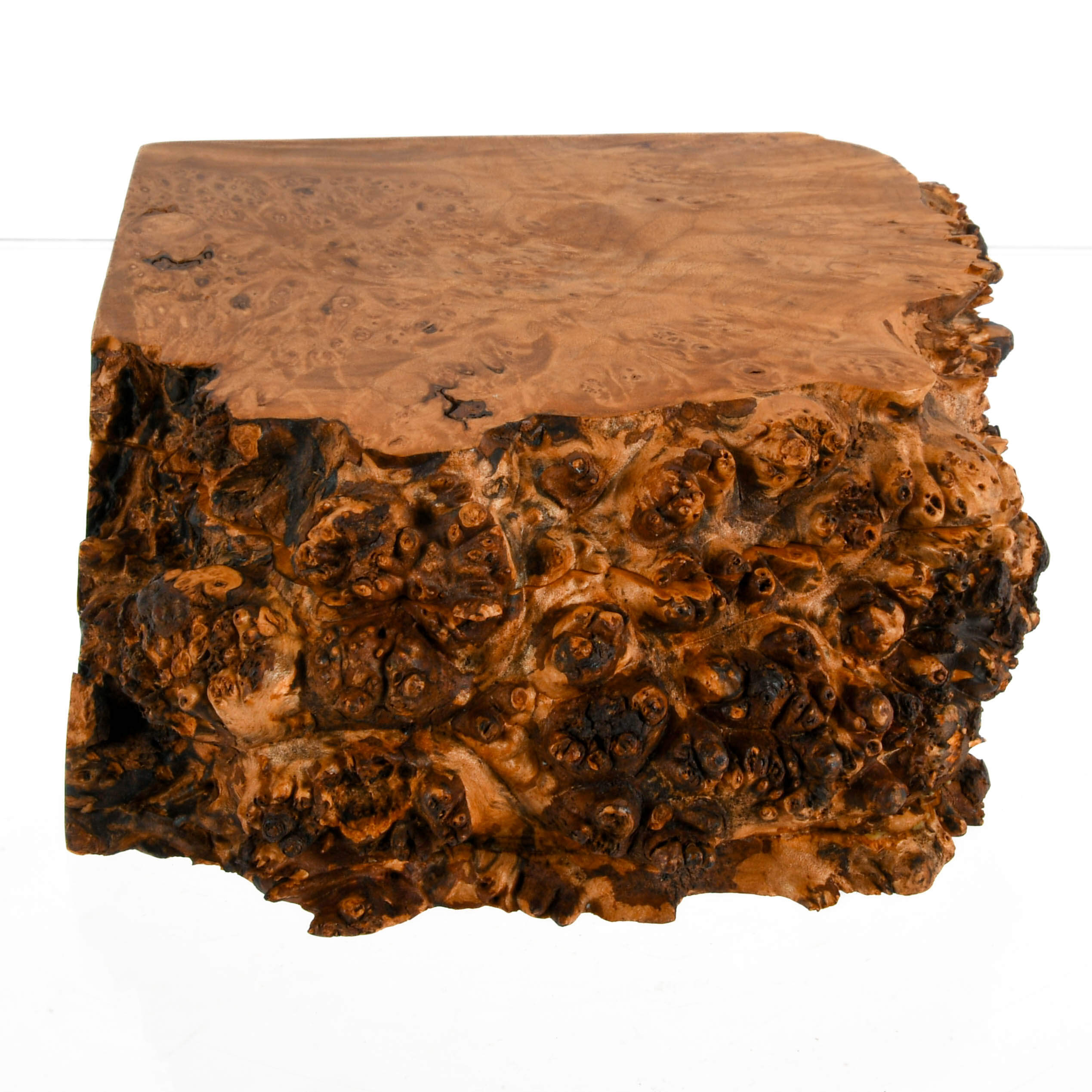 Signed Michael Elkan Hand-Carved Maple Burlwood Box-2