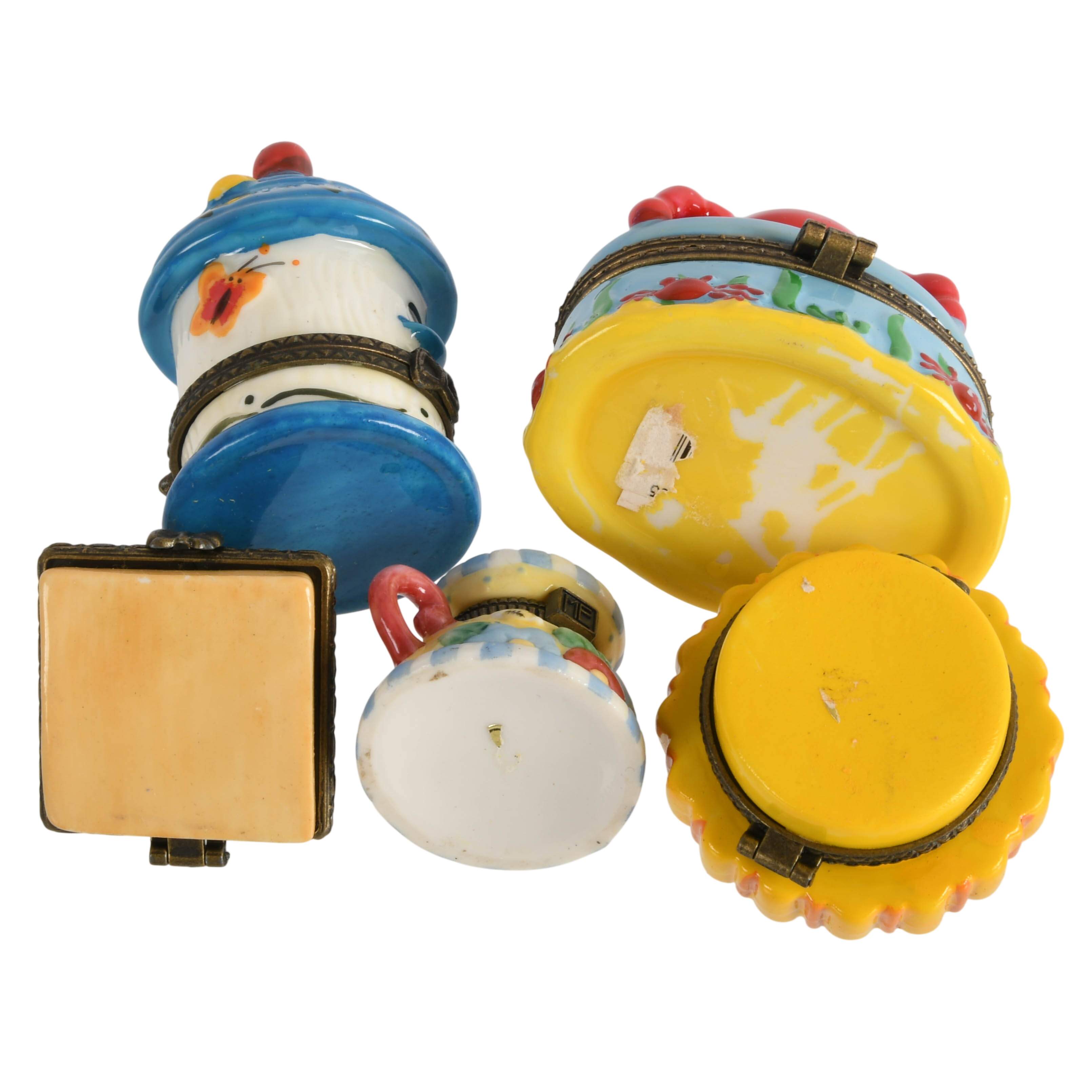 Set of Five Porcelain Figural Trinket Boxes-6