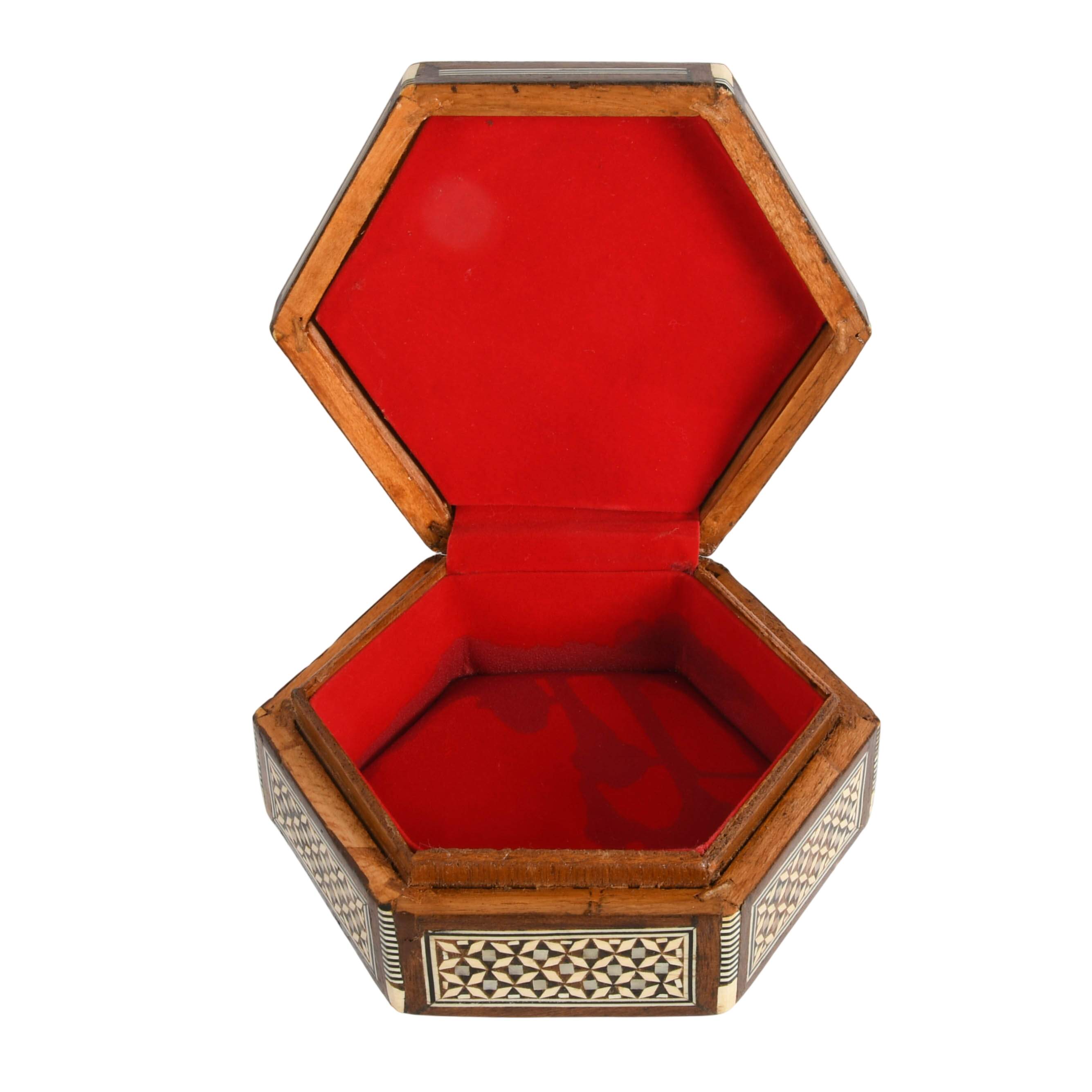 Mother of Pearl Inlaid Mosaic Marquetry Wooden Jewelry Box-1