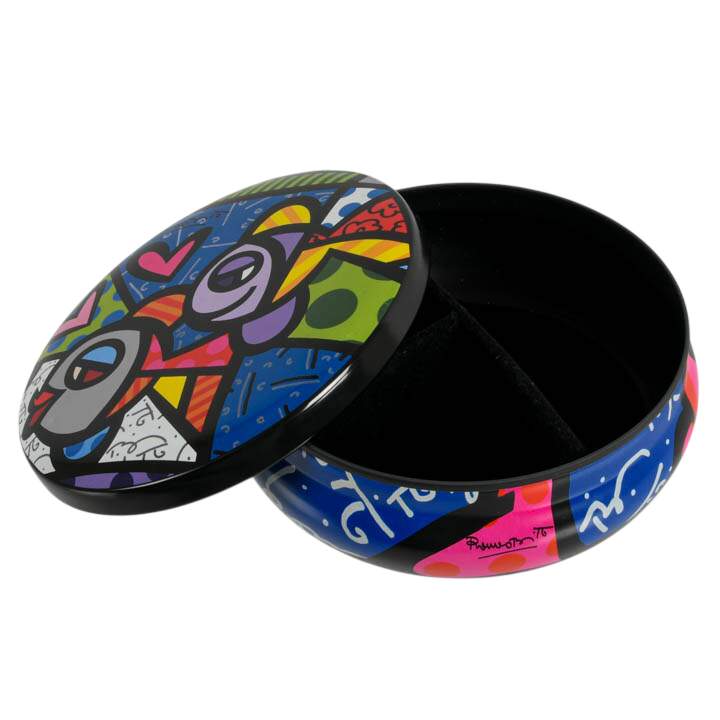 Retired 2005 Romero Britto Tin Pop Art "Fishbowl" Trinket Box-3